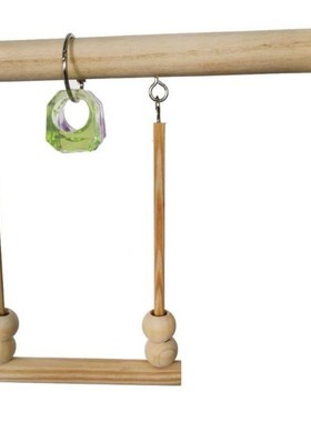 Bird Swing Wooden Parrot Perch Stand Playstand with Chewing