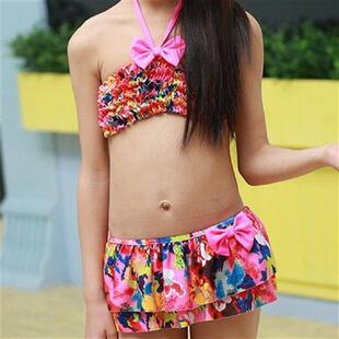 Girls/Kids Bikini Girls New Split Type Swimsuits Rose Red