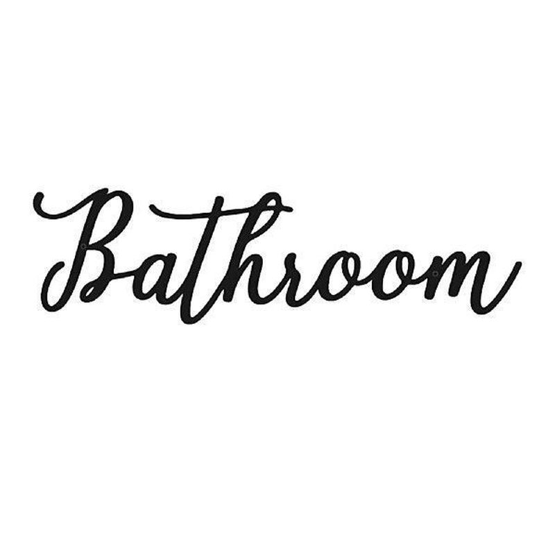Hanging Metal Letter Rustproof Bathroom Sign Simple Wall