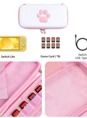 Cute Cat Paw Storage Bag for Switch Lite Console Carrying C