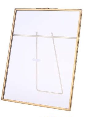 Gold Floating Metal Glass Photo Frame Desktop Wedding