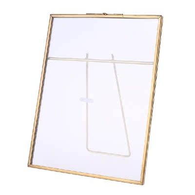 Gold Floating Metal Glass Photo Frame Desktop Wedding