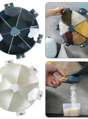 Wall Mounted Grain Divided Rice Storage Box Cereal Dispenser