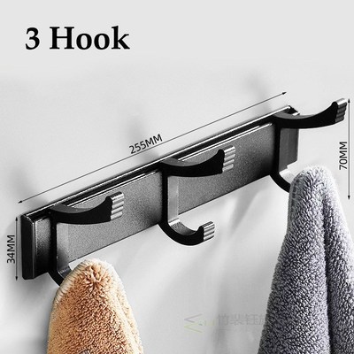 Heavy Duty Wall-mounted Hanging Bathroom Hook Rack Clothes T