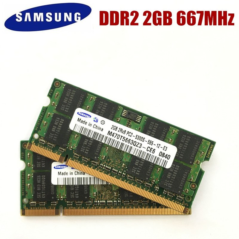 SAMSNG (2pcsX2GB)4GB 667MHz SODIMM DDR2 Laptop Memory 4G 667