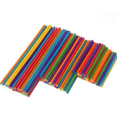 50Pcs Color Round Wooden Sticks Kindergarten Children Hand M