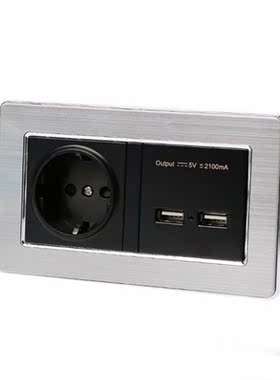 EU Standard Power Socket With Dual USB Charging Port Mobile