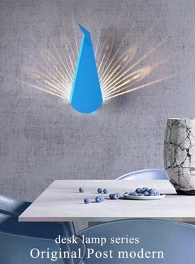Modern LED Wall Lamp Iron Peacock Wall Lights Bedside Bedroo