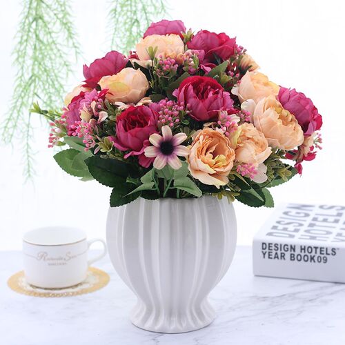 Simulation dried bouquets of roses flowers, silk flowers