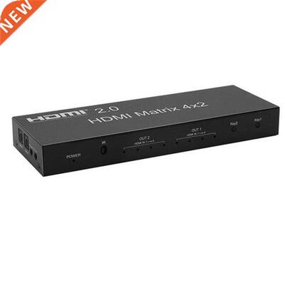 HDMI-Compatible Matrix Splitter, 4 Inputs and 2 Outputs 4K@6
