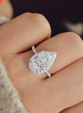 Vintage style Pear Shape Engagement Ring Silve Color Promise