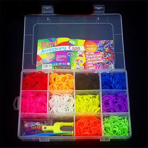 1500pcs Rubber Loom Bands Girl Gift for Children Elastic Ban