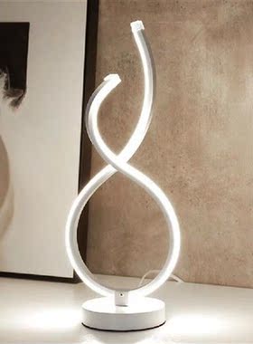 Modern LED Desk Lamp Helical Shape Desktop Decor Light Art
