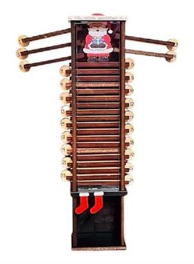 Wood Advent Calendar Kid Gift Santa Claus Down the Chimney