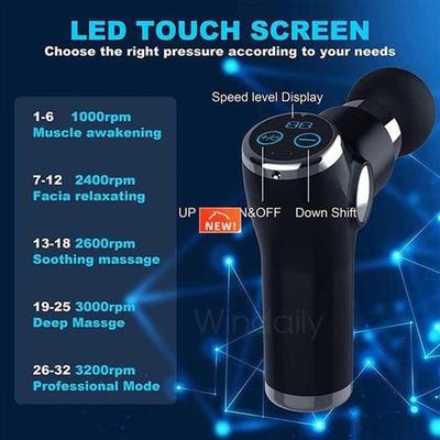 Mini LCD Massage Gun 32 Speed Touch Screen Deep Tissue Percu