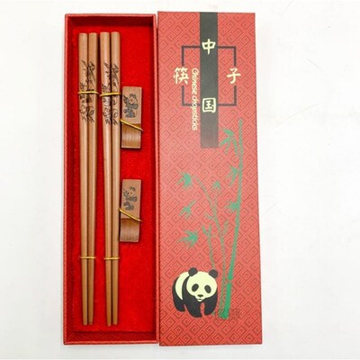 Handmade Chinese Chopsticks Cutlery Tableware Set Panda Chop