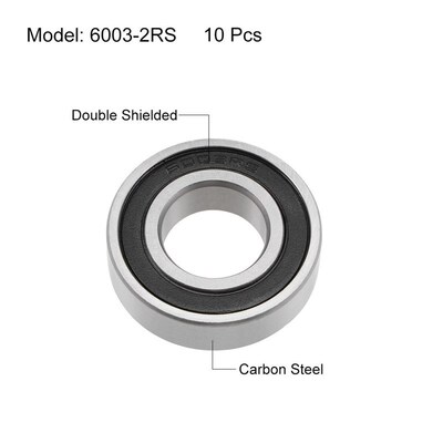 6003-2RS Ball Bearings Z2 17x35x10mm Double Shielded Carbon
