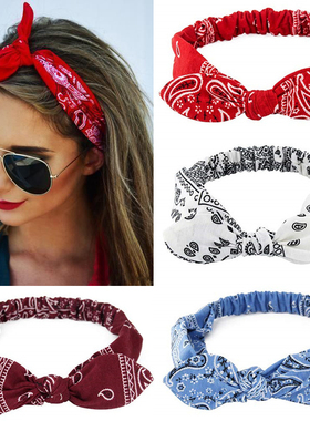 New Boho Women Soft Solid Print Headbands Vintage Cross Knot