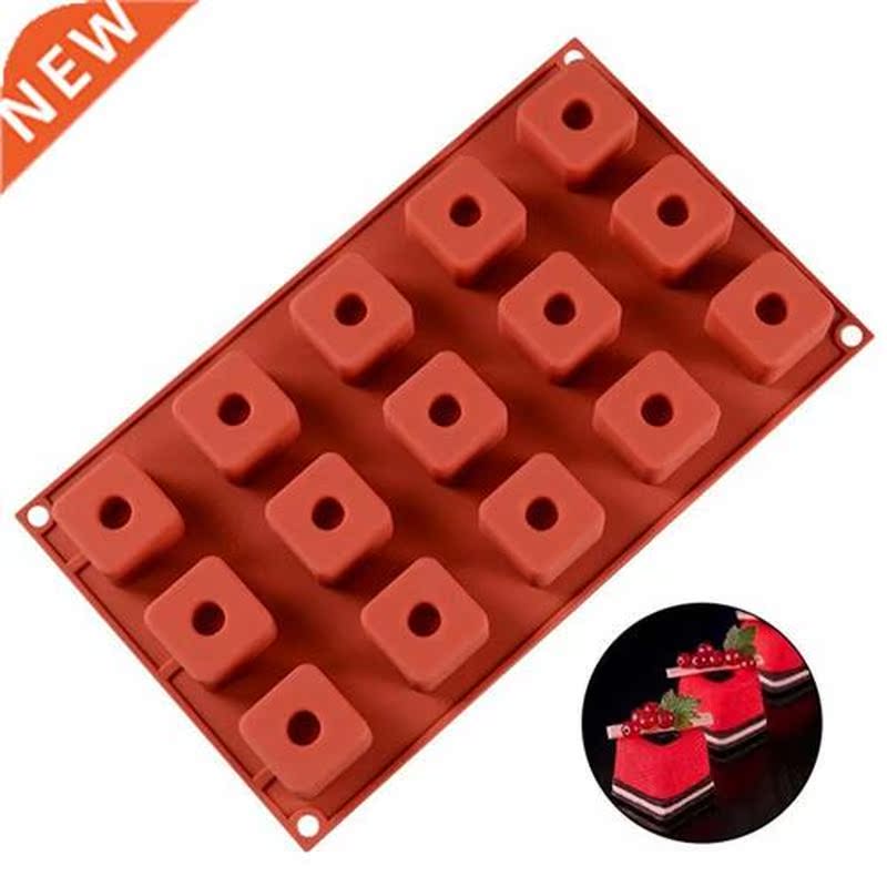 3D Square Silicone Molds 5 Cavities Concave Cake Molds for S