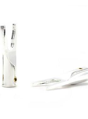 4pieces pure copper Silver plaed Y Spade plug spade adapter