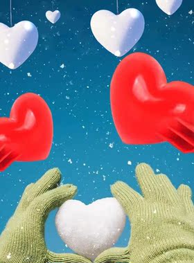 Heart-shaped Winter Snowball Clip Plastic Funny Wear-resista
