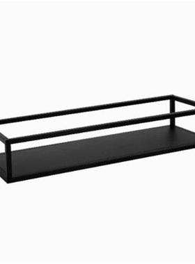 Matte Black Decorative Tray Geometric Shape Tray Hlow Iron