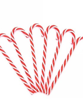 6Pcs/bag Plastic Candy Cane Ornaments Christmas Tree Hanging