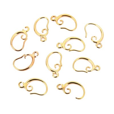 *Sauvoo 30pcs/lot Copper Ear Wire Earring Gold Silver Antiqu