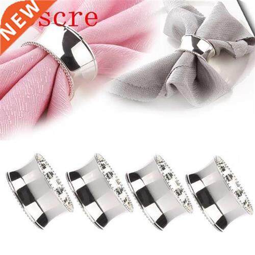4pcs Stainless Steel Napkin Rings for Dinners Parties Weddin
