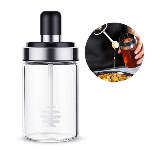 Glass Spice Containers Seasoning Jar With Spoon Oil Honey Sa