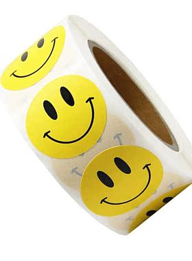Smiley Face Sticker 500 Pcs/roll for Kids Reward Sticker Ye