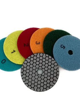 6PCS 4-inch/100mm Dry Polishing Pad Durable Diamond Polishin