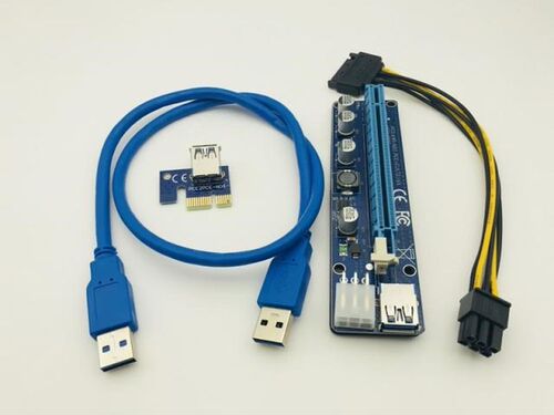 VER008C 60cm USB3.0 Cable Molex 6 pin PCIE PCI-E Express 1X