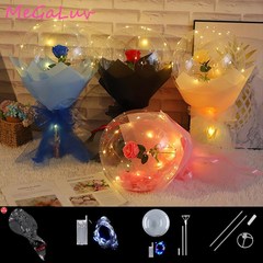 Led Light Luminous Transparent Bobo Bubble Rose Ballons Chri