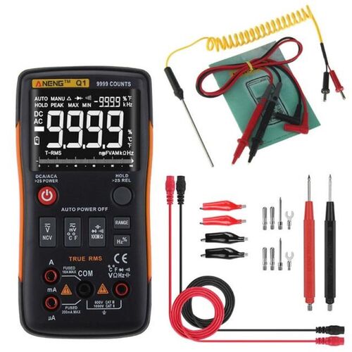 Q1 True-RMS Digital Multimeter Button 9999 Counts With Analo
