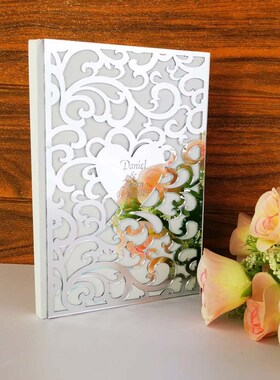 Custom MrMrs Wedding Signature Guest Book White Blank Inner