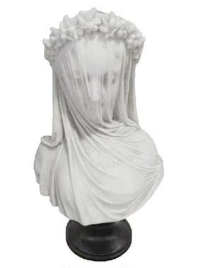 Veiled Maiden Statue Figurine Home Decor Gothic Sculptural