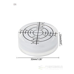 White 12mm Round 2pcs Green Level Bubble Bullseye