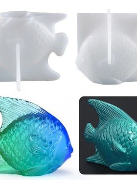 3D Flat Goldfish Ornaments Crystal Epoxy Resin Mold
