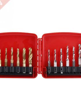 12pcs M3-M10 Hex Shank Titanium Plated HSS Screw Thread Metr