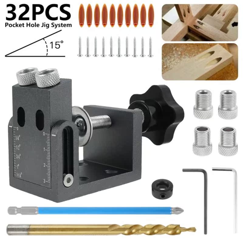 15 Degrees Oblique Hole Puncher Adjustable Pocket Hole Jig S