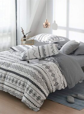 Bohemian Bedding Set Duvet Cover Strap Comforter Cover with