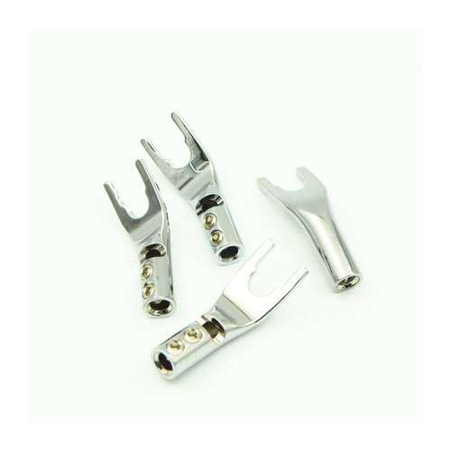 4 PCS Hifi Y Spade Plug Pure Red Copper Jack Connector for D