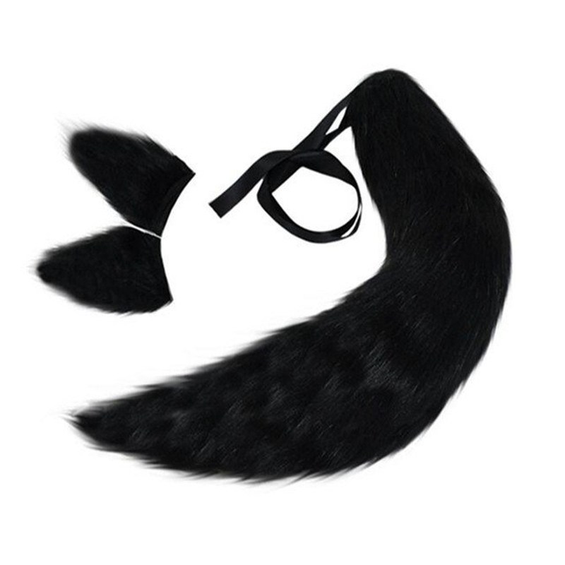 Fox  Dog Animal Plush Tail Clip Ears Halloween Cosplay P