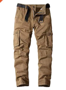 Cargo Pants Men Jogging Casual Pants Cotton Full Length Mili