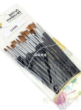 12 Nylon Hair Paint Brush Set Artist Watercolor Acrylic Oil