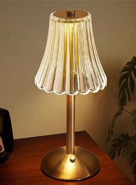 3 Colors LED Crystal Table Lamp Dimmable Bedside Night