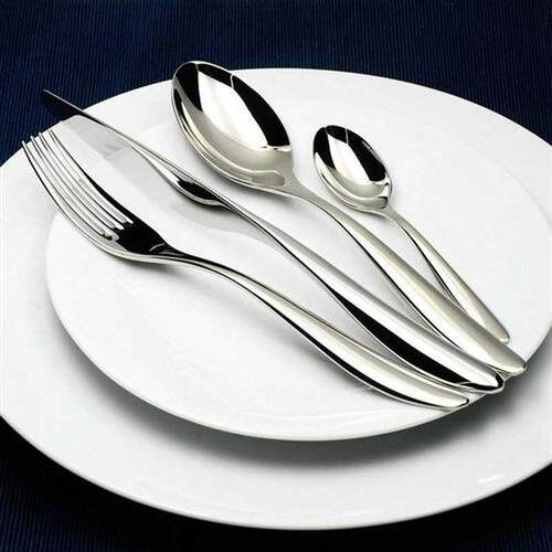 24 PCS Cutlery Set Silver Dinner Set Classic Restaurant Sta