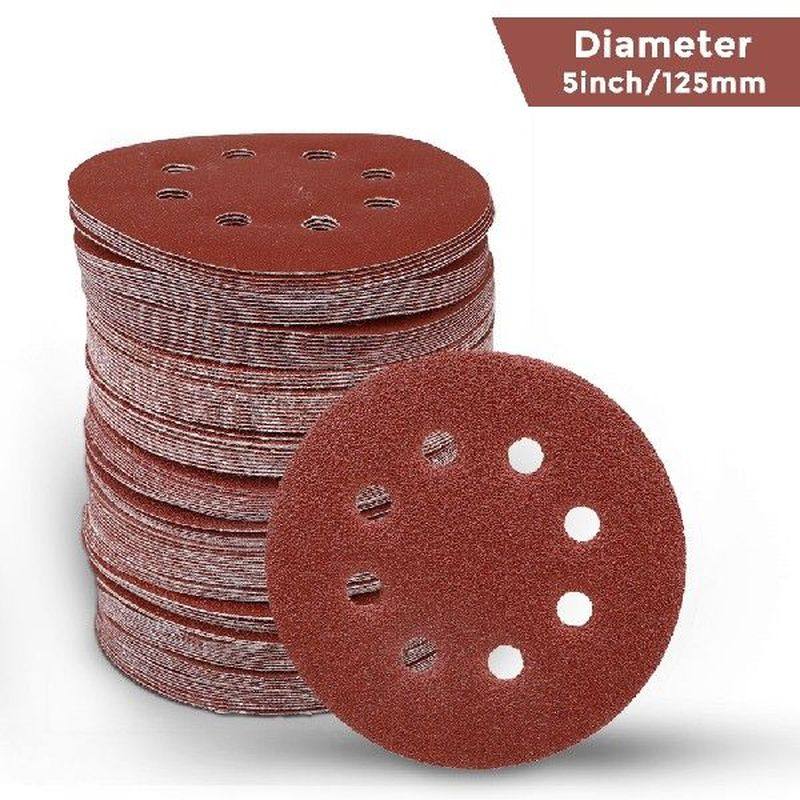 30pcs 5 Inch 8 Holes Abrasive Sanding Discs Sanding Paper图片