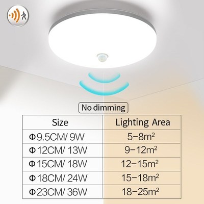 LED Ceiling Lights PIR Motion Sensor Smart Home Lighting AC8
